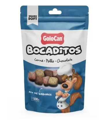 Bocaditos Golocan Carne Pollo Chocolate 500g