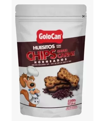 Huesito de Carne con Chips Golocan 500g