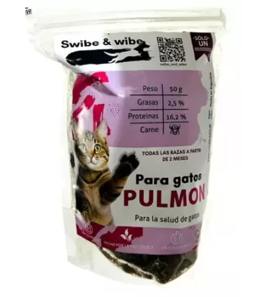 Pulmón Gatos Swibe & Wibe 50g | Snack Natural Proteico Felino