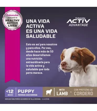 Eukanuba Puppy Cordero 15kg | Alimento Premium para Cachorros Sanos