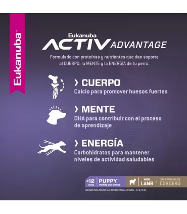 Eukanuba Puppy Cordero 15kg | Alimento Premium para Cachorros Sanos